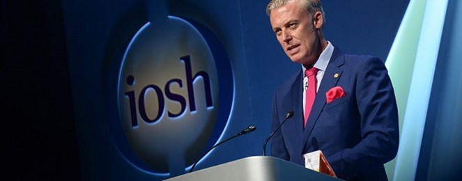 Prof Andrew Sharman addressing the IOSH Conference 2019