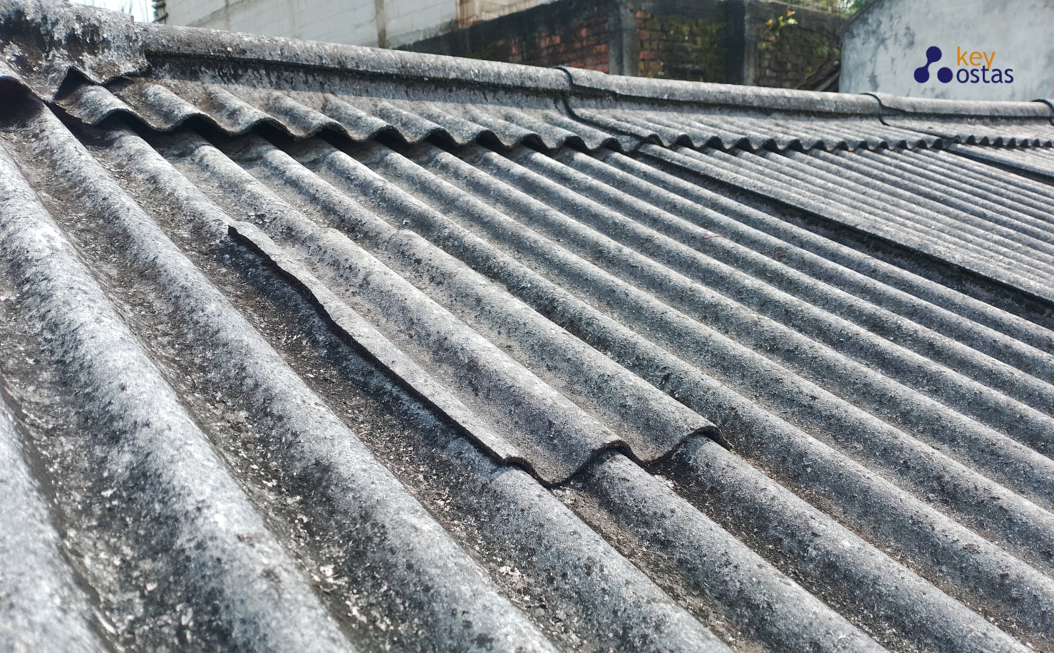 roof made of coorogated asbestos